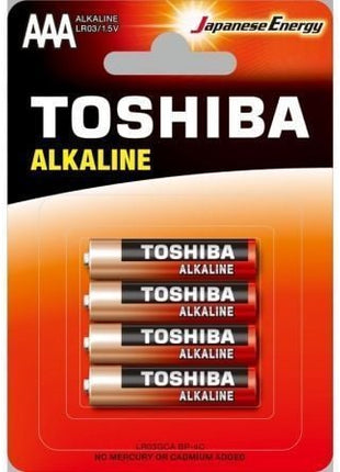 Pack de 4 Pilas AAA Toshiba Alkaline LR03/ 1.5V/ Alcalinas - Tiensol