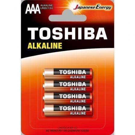 Pack de 4 Pilas AAA Toshiba Alkaline LR03/ 1.5V/ Alcalinas - Tiensol