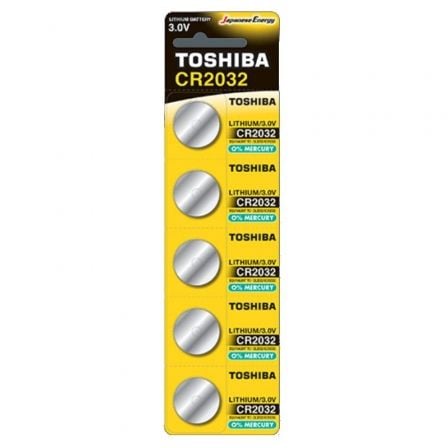 Pack de 5 Pilas de Botón Toshiba CR2032/ 3V - Tiensol