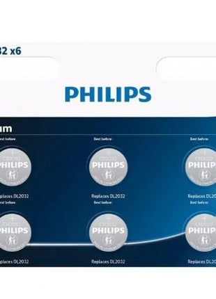 Pack de 6 Pilas de Botón Philips CR2032/ 3V - Tiensol