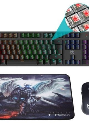 Pack Gaming Hiditec PAC010026/ Teclado Mecánico+ Ratón + Alfombrilla - Tiensol