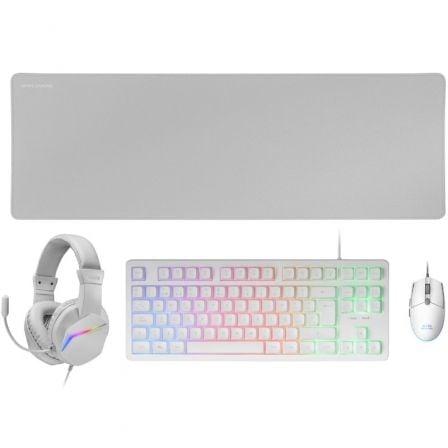 Pack Gaming Mars Gaming MCP - RGB3W/ Teclado RGB + Ratón Óptico + Alfombrilla XXL + Auriculares - Tiensol