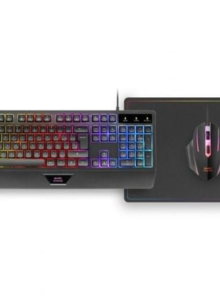 Pack Gaming Mars Gaming MCP124/ Teclado H - MECH + Ratón Óptico + Alfombrilla/ Negro - Tiensol