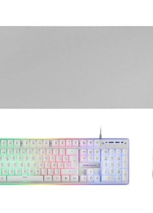 Pack Gaming Mars Gaming MCPX/ Teclado H - MECH + Ratón Óptico + Alfombrilla/ Blanco - Tiensol