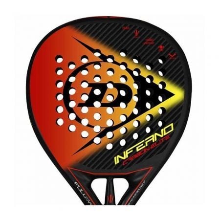 Pala de Pádel Dunlop Inferno Carbon Elite 2022/ Naranja y Amarilla - Tiensol