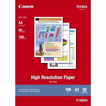 Papel para Impresora de Inyección de Tinta Canon HR - 101N/ 21 x 29.7cm/ 106g/ 50 Hojas - Tiensol