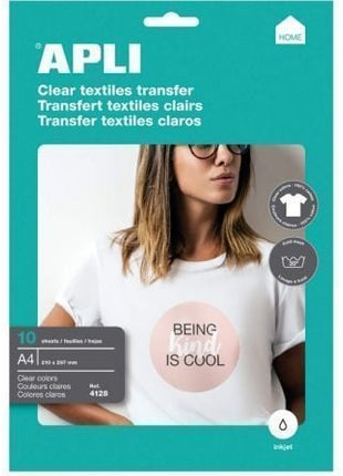 Papel Transfer Camisetas Apli 4128/ DIN A4/ 10 Hojas - Tiensol