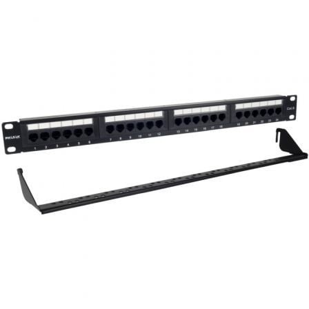 Patch Panel Phasak PU 2424/ 24 Puertos/ Cat.6/ Altura 1U/ Gestión de Cables - Tiensol