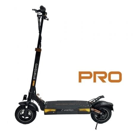 Patinete Eléctrico SmartGyro Rockway PRO Certificado/ Motor 1000W/ Ruedas 10'/ 25km/h /Autonomía 60km/ Negro - Tiensol