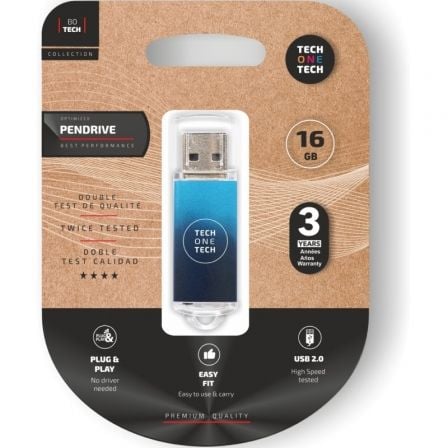 Pendrive 16GB Tech One Tech Be Deep USB 2.0/ Azul Degradado - Tiensol