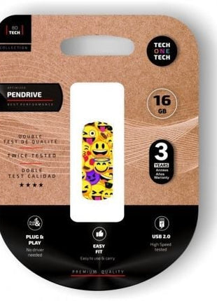 Pendrive 16GB Tech One Tech Emoji collage USB 2.0 - Tiensol