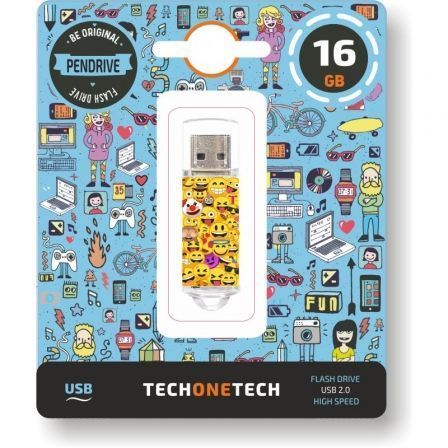 Pendrive 16GB Tech One Tech Emojis USB 2.0 - Tiensol