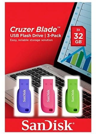 Pendrive 32GB SanDisk Cruzer Blade Pack 3 USB 2.0 - Tiensol