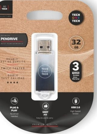 Pendrive 32GB Tech One Tech Be B&W USB 2.0/ Blanco y Negro Degradado - Tiensol