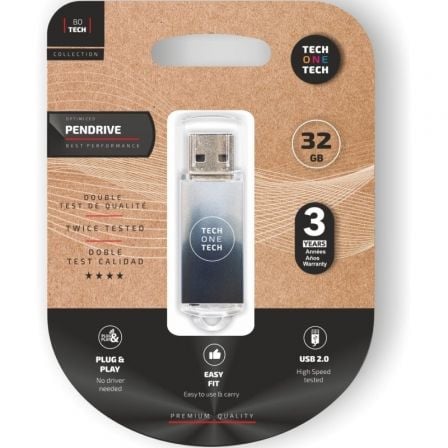 Pendrive 32GB Tech One Tech Be B&W USB 2.0/ Blanco y Negro Degradado - Tiensol