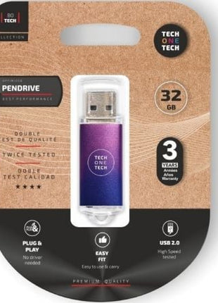 Pendrive 32GB Tech One Tech Be Fade USB 2.0/ Purpura Degradado - Tiensol