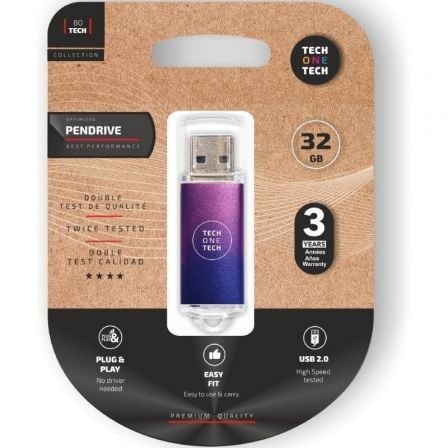 Pendrive 32GB Tech One Tech Be Fade USB 2.0/ Purpura Degradado - Tiensol