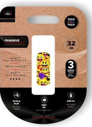 Pendrive 32GB Tech One Tech Emoji collage USB 2.0 - Tiensol