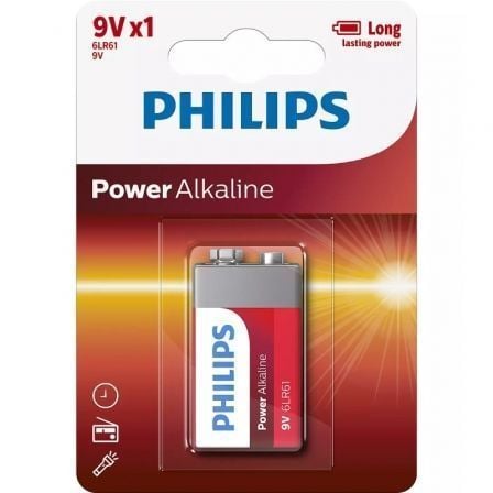 Pila Alcalina Philips 6LR61P1B/10/ 9V - Tiensol