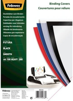 Portadas de Polipropileno Fellowes 5476603/ A4/ 300 Micras/ 100 unidades/ Negras - Tiensol