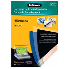 Portadas de Polipropileno Fellowes 54772/ A4/ 500 Micras/ 100 unidades/ Negras - Tiensol