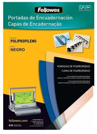 Portadas de Polipropileno Fellowes 54772/ A4/ 500 Micras/ 100 unidades/ Negras - Tiensol