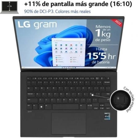 Portátil LG Gram 14Z90R - G.AP75B Intel Core i7 - 1360P/ 16GB/ 512GB SSD/ 14'/ Win11 Pro - Tiensol