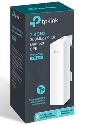 Punto de Acceso Repetidor Inalámbrico TP - Link CPE210 PoE 300Mbps/ 2.4GHz/ Antena de 9dBi/ WiFi 802.11n/b/g - Tiensol