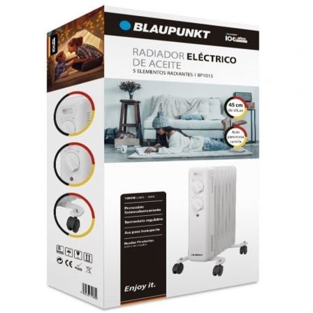 Radiador de Aceite Blaupunkt BP1015/ 1000W/ 5 Elementos Caloríficos - Tiensol