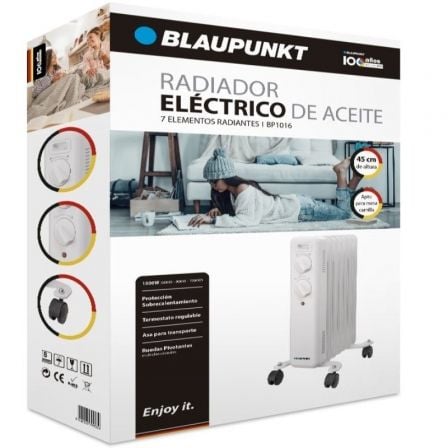 Radiador de Aceite Blaupunkt BP1016/ 1500W/ 7 Elementos Caloríficos - Tiensol