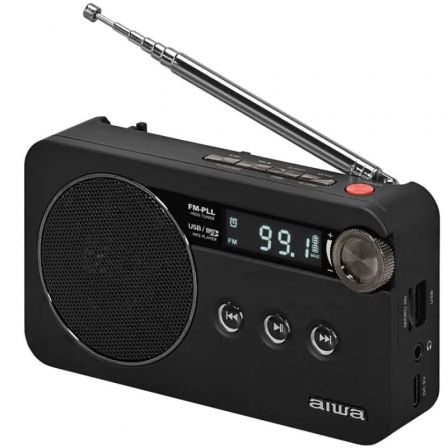 Radio Portátil Aiwa RS - 77PLLBK/ Negra - Tiensol