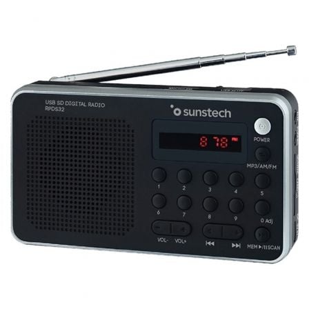 Radio Portátil Sunstech RPD32SL/ Plata - Tiensol