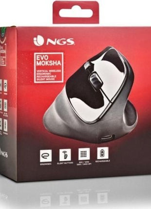 Ratón Ergonómico Inalámbrico NGS EVO Moksha/ Batería recargable/ Hasta 2400 DPI - Tiensol