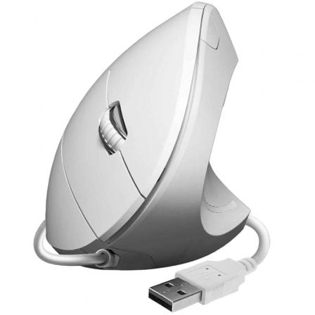 Ratón Ergonómico Subblim Glide Vertical Ergo Wired/ Hasta 1600 DPI/ Blanco - Tiensol