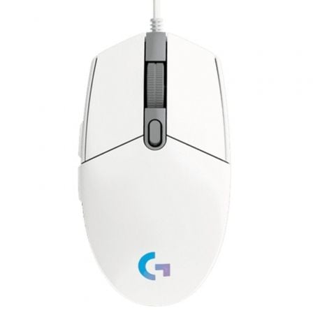 Ratón Gaming Logitech G102 Lightsync/ Hasta 8000 DPI/ Blanco - Tiensol