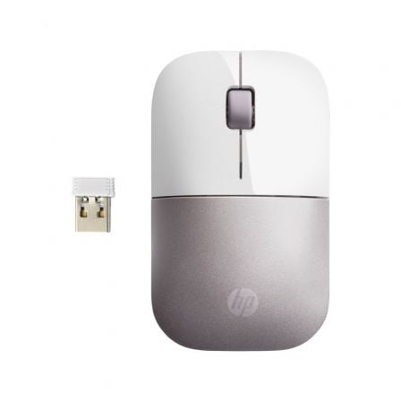 Ratón Inalámbrico HP Z3700/ Hasta 1200 DPI/ Blanco y Rosa - Tiensol