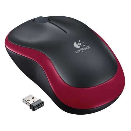 Ratón Inalámbrico Logitech M185/ Hasta 1000 DPI/ Rojo - Tiensol