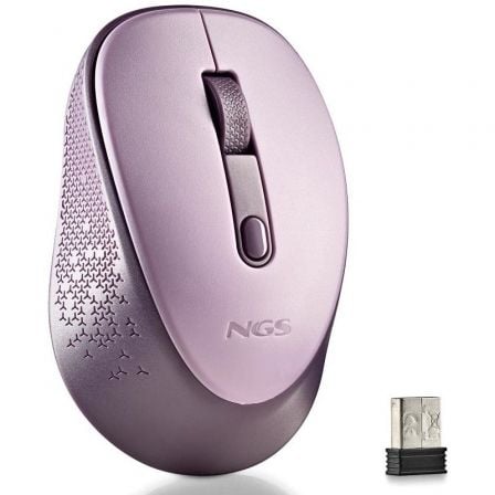 Ratón Inalámbrico NGS Dew Lilac/ Hasta 1600 DPI/ Lila - Tiensol