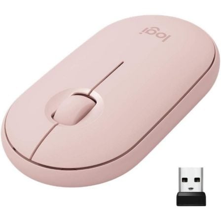 Ratón Inalámbrico por Bluetooth/ 2.4GHz Logitech Pebble M350/ Hasta 1000 DPI/ Rosa - Tiensol