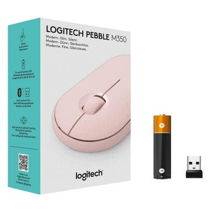 Ratón Inalámbrico por Bluetooth/ 2.4GHz Logitech Pebble M350/ Hasta 1000 DPI/ Rosa - Tiensol