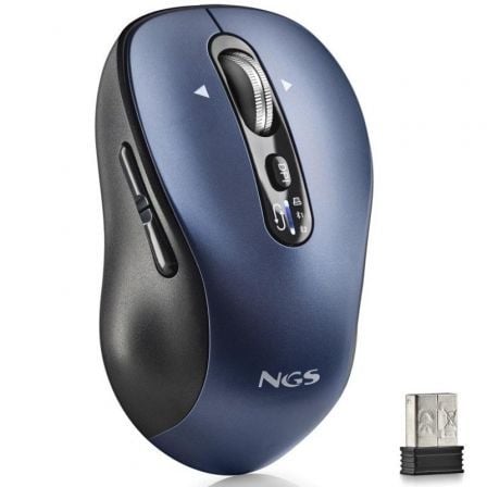 Ratón Inalámbrico por Bluetooth NGS Infinity - RB/ Batería recargable/ Hasta 3200 DPI/ Azul - Tiensol