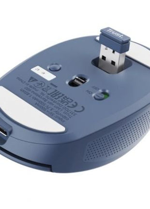 Ratón Inalámbrico por Bluetooth Trust Ozaa Compact Wireless/ Batería recargable/ Hasta 3200 DPI/ Azul - Tiensol