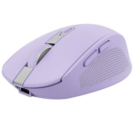 Ratón Inalámbrico por Bluetooth Trust Ozaa Compact Wireless/ Batería recargable/ Hasta 3200 DPI/ Morado - Tiensol