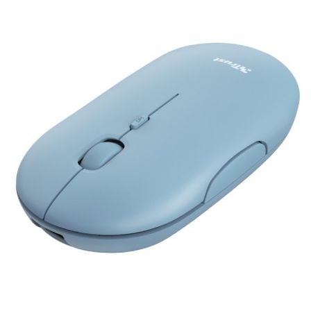 Ratón Inalámbrico por Bluetooth Trust Puck/ Batería recargable/ Hasta 1600 DPI/ Azul - Tiensol