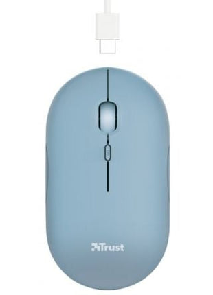 Ratón Inalámbrico por Bluetooth Trust Puck/ Batería recargable/ Hasta 1600 DPI/ Azul - Tiensol