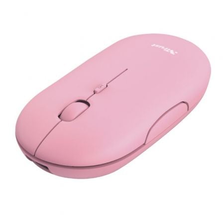 Ratón Inalámbrico por Bluetooth Trust Puck/ Batería recargable/ Hasta 1600 DPI/ Rosa - Tiensol