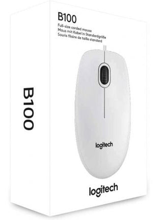 Ratón Logitech B100/ Hasta 800 DPI/ Blanco - Tiensol