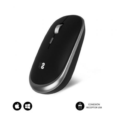 Ratón Mini Inalámbrico Subblim Wireless Mini/ Hasta 1600 DPI/ Gris Espacial - Tiensol