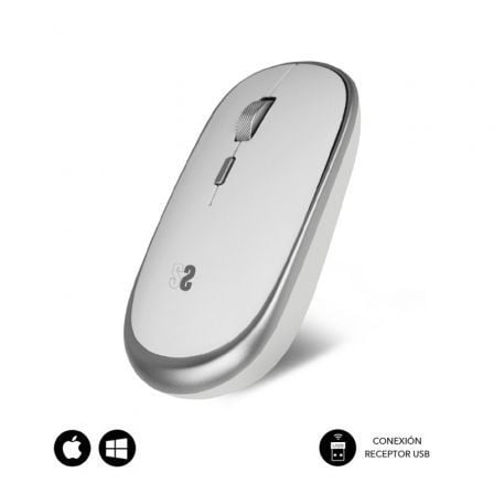 Ratón Mini Inalámbrico Subblim Wireless Mini/ Hasta 1600 DPI/ Plata - Tiensol