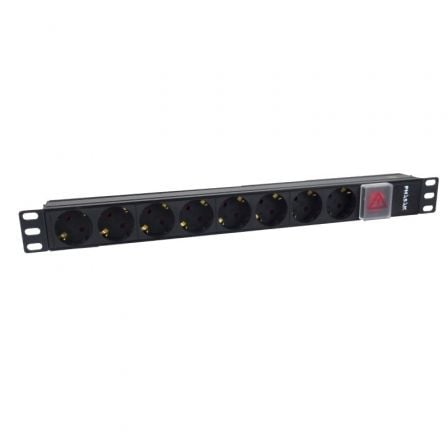 Regleta con Interruptor Phasak BNS 1520/ 8 Tomas de Corriente/ Cable 3m/ Negro - Tiensol